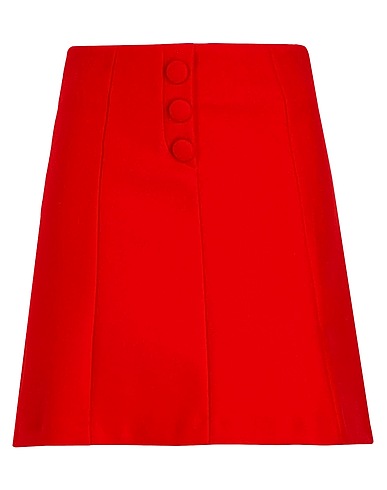 8 by YOOX Mini skirt FELT HIGH-WAIST MINI SKIRT
 Red 100% Polyester