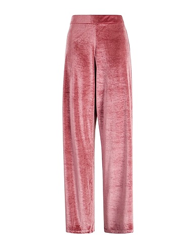 8 by YOOX Casual pants VELVET HIGH-WAIST WIDE LEG PANTS
 Antique rose 94% Polyester, 6% Elastane