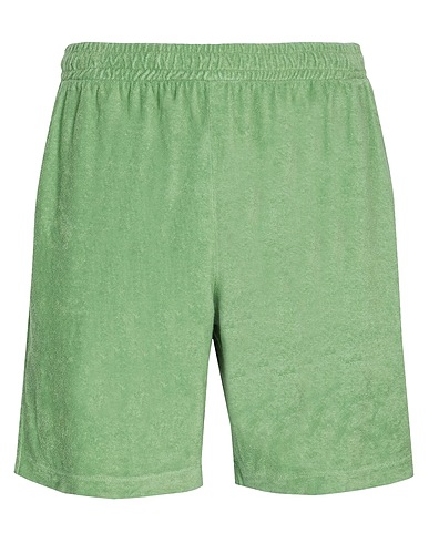 8 by YOOX Shorts & Bermuda COTTON-BLEND TERRY SHORT
 Light green 85% Cotton, 15% Polyester
