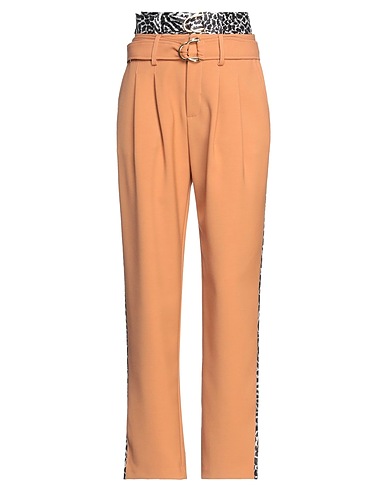 MANILA GRACE Casual trouser Camel 80% Polyester, 14% Viscose, 6% Elastane