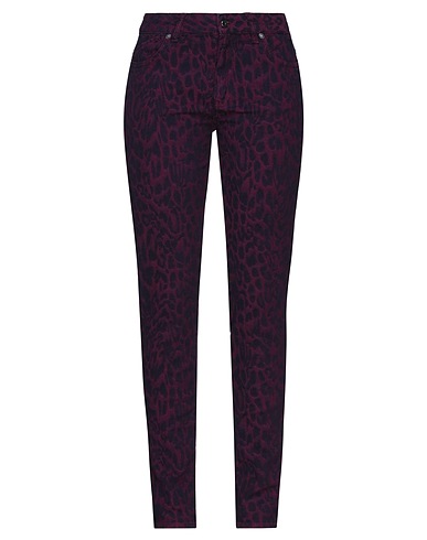 JUST CAVALLI Denim pants Dark purple 97% Cotton, 3% Elastane