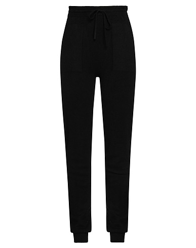 CLUB CROCHET Pantalone Nero 50% Viscosa, 27% Poliestere, 23% Poliammide