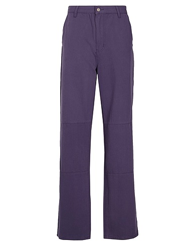 8 by YOOX Pantalone ORGANIC COTTON WIDE LEG PANTS Viola scuro 100% Cotone organico