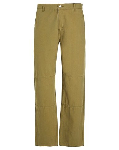 8 by YOOX Pantalone ORGANIC COTTON WIDE LEG PANTS Verde militare 100% Cotone organico