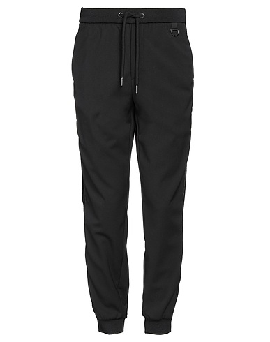 LES HOMMES Casual pants Black 54% Polyester, 44% Wool, 2% Elastane