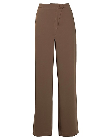 8 by YOOX Pantalone WRAP WIDE LEG PANTS Khaki 100% Poliestere