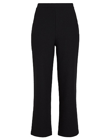 8 by YOOX Hosen TWEED HIGH-WAIST PANTS Schwarz 75% Baumwolle, 22% Polyester, 3% Andere Fasern