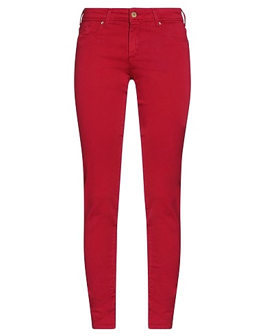KOCCA Casual trouser Burgundy 87% Cotton, 10% Polyester, 3% Elastane