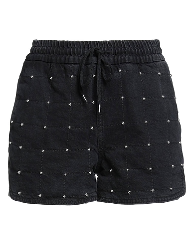 MAJE Denim shorts Black 100% Organic cotton, Brass, Polyester