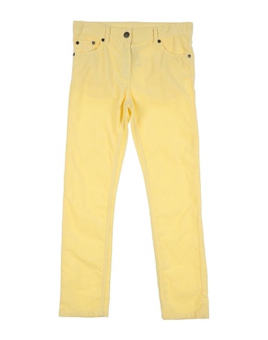 BONTON Casual trouser Pastel yellow 68% Cotton, 30% Polyester, 2% Elastane