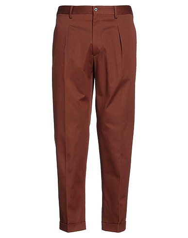 QUATTRO.DECIMI Casual pants Brown 98% Cotton, 2% Elastane