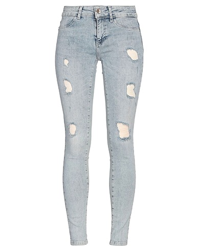 RELISH Denim trousers Blue 97% Cotton, 3% Elastane