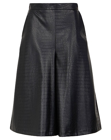 8 by YOOX Casual pants WIDE-LEG BERMUDAS
 Black 100% Polyurethane