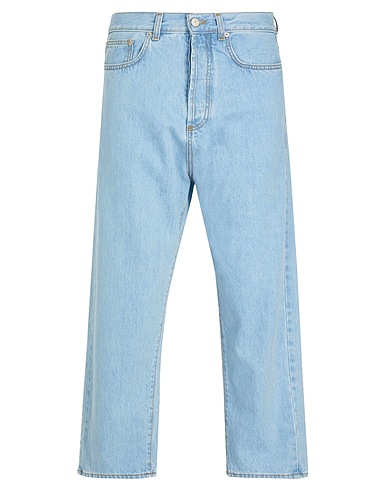 8 by YOOX Denim pants ORGANIC COTTON CROPPED FIT DENIM
 Blue 100% Organic cotton