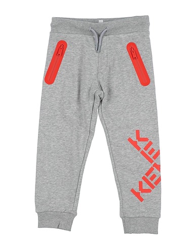 KENZO KIDS Pantalone Grigio 100% Cotone, Elastan