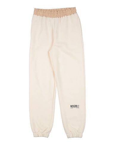 MSGM Pantalone Avorio 100% Cotone, Poliestere