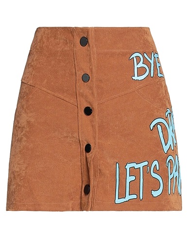 SHOPART Mini skirt Camel 93% Polyester, 7% Elastane