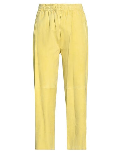 PINKO Casual trouser Yellow 100% Goat skin