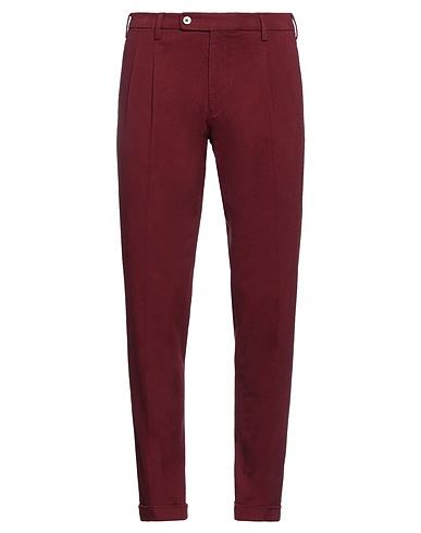 MICHAEL COAL Casual trouser Burgundy 98% Cotton, 2% Elastane