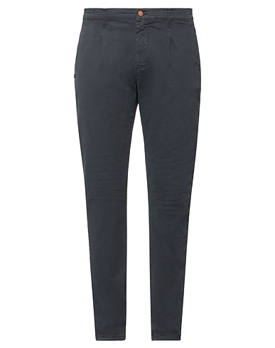GREY DANIELE ALESSANDRINI Casual trouser Charcoal 98% Cotton, 2% Elastane