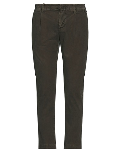 ENTRE AMIS Casual trouser Dark green 97% Cotton, 3% Elastane