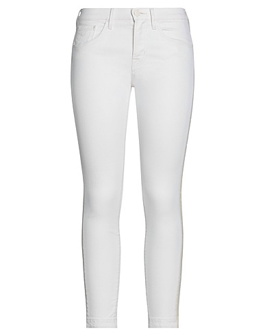 JACOB COHЁN Denim trousers White 97% Cotton, 3% Elastane