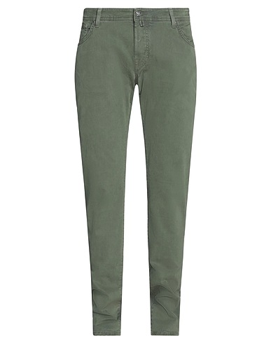 JACOB COHЁN Denim trousers Military green 98% Cotton, 2% Elastane, Polyester