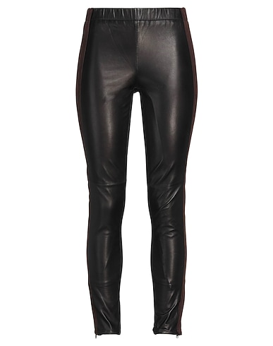 P.A.R.O.S.H. Leather trouser Black 100% Lambskin, Viscose, Polyamide, Elastane