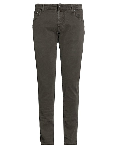 JACOB COHЁN Denim trousers Dark brown 97% Cotton, 3% Elastane, Polyester