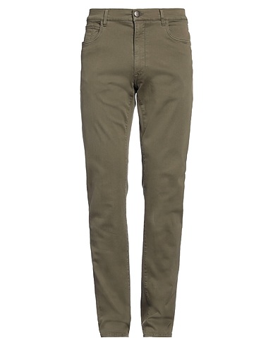 TRUSSARDI 5-pocket Military green 94% Cotton, 4% Polyester, 2% Elastane