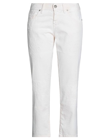 JACOB COHЁN Denim pants Ivory 100% Cotton