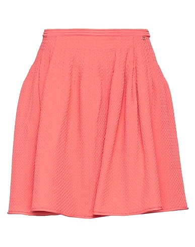 ELISABETTA FRANCHI Mini skirt Coral 66% Viscose, 33% Polyamide, 1% Elastane