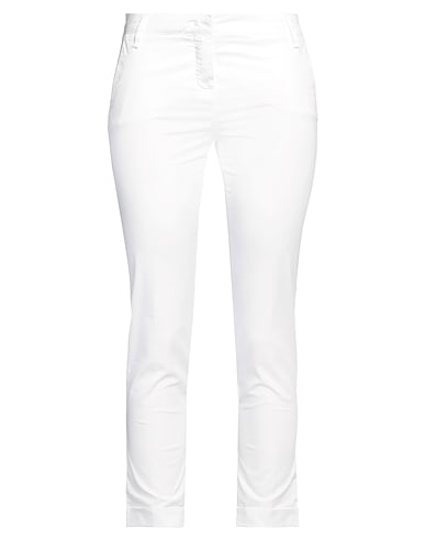 MANILA GRACE Casual trouser White 97% Cotton, 3% Elastane