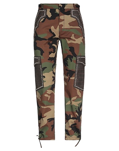 MOSCHINO Casual pants COUTURE Military green 97% Cotton, 3% Elastane