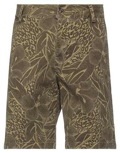 ..,BEAUCOUP Shorts & Bermudas Militärgrün 97% Baumwolle, 3% Elastan