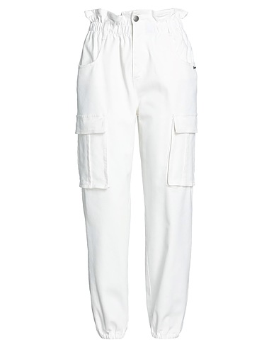 BERNA Denim trousers White 97% Cotton, 3% Elastane
