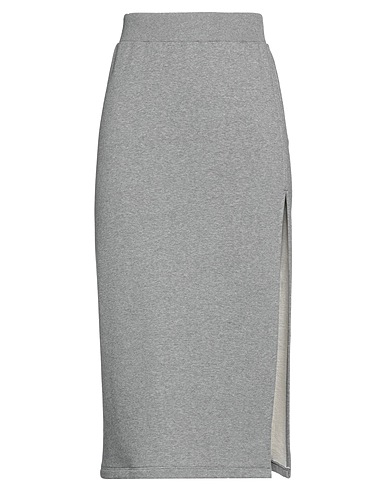 REDValentino Midi skirt Light grey 88% Cotton, 12% Polyester, Viscose, Elastane