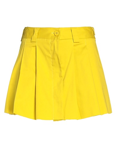 VICOLO Mini skirt Lime green 97% Cotton, 3% Elastane
