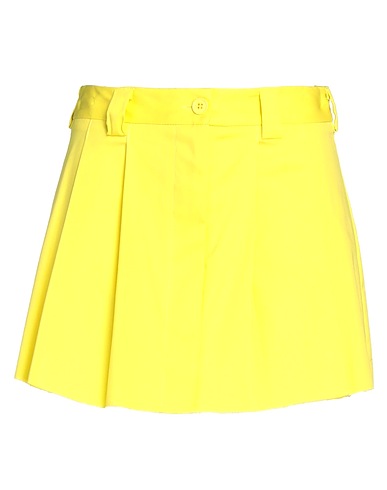 VICOLO Mini skirt Yellow 97% Cotton, 3% Elastane