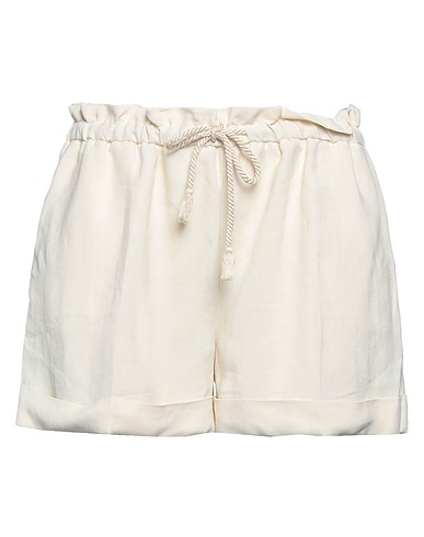 TWINSET Shorts & Bermuda Cream 73% Viscose, 27% Linen