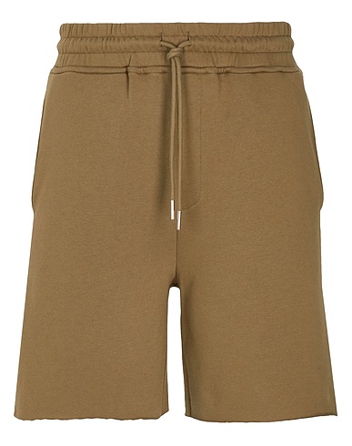 8 by YOOX Pantalone felpa ORGANIC COTTON PULL-ON SHORTS
 Verde militare 100% Cotone organico