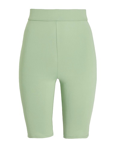 8 by YOOX Leggings RECYCLED NYLON HIGH-WAIST BIKER SHORTS Sage green 80% Recycled polyester, 20% Elastane