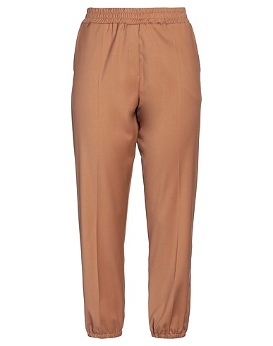 T.D.D. TEN-DAY DELIVERY Casual trouser Camel 63% Polyester, 34% Viscose, 3% Elastane