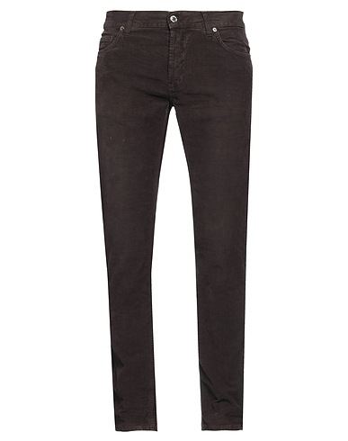 AGLINI Casual pants Dark brown 97% Cotton, 3% Elastane