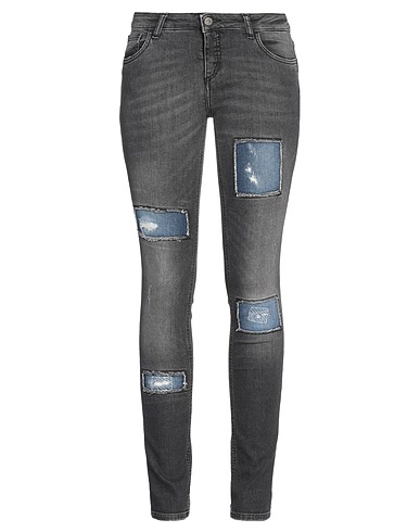 TRUSSARDI JEANS Denim trousers Charcoal 99% Cotton, 1% Elastane