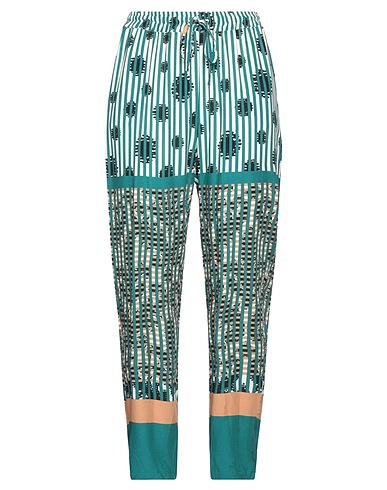 MANILA GRACE Casual trouser Emerald green 100% Viscose