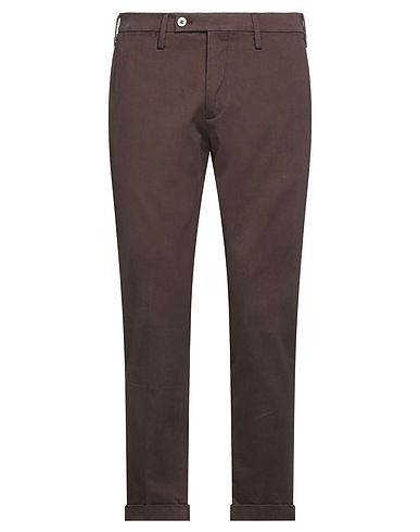 MICHAEL COAL Casual trouser Dark brown 98% Cotton, 2% Elastane