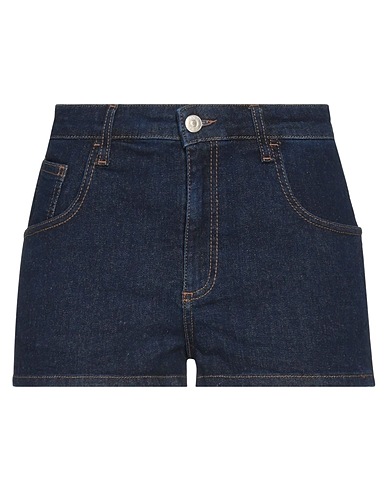 AU JOUR LE JOUR Denim shorts Blue 90% Cotton, 8% Elastomultiester, 2% Elastane, PVC - Polyvinyl chloride