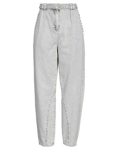 PATRIZIA PEPE Denim pants Light grey 100% Cotton