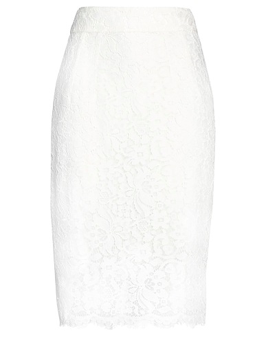 DOLCE&GABBANA Midi-Rock Weiß 44% Polyamid, 29% Baumwolle, 27% Viskose